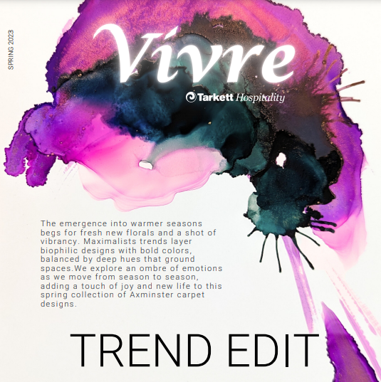 MAY 2023: The emergence into warmer seasons begs for fresh new florals and a shot of vibrancy. Maximalists trends layer biophilic designs with bold colors, balanced by deep hues that ground spaces.