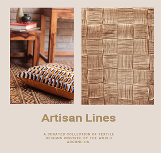 OCTOBER 2022:  Artisan Lines was influenced by the embellishment of ceramics, quilting, and basketry.  This trend is both ancient and modern with its global flavor and rhythmic lines.
